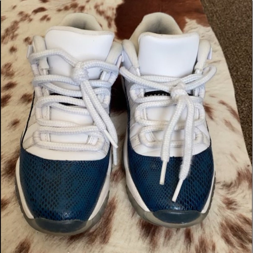 Navy Blue & white snake skin Jordan 11 Retro Low